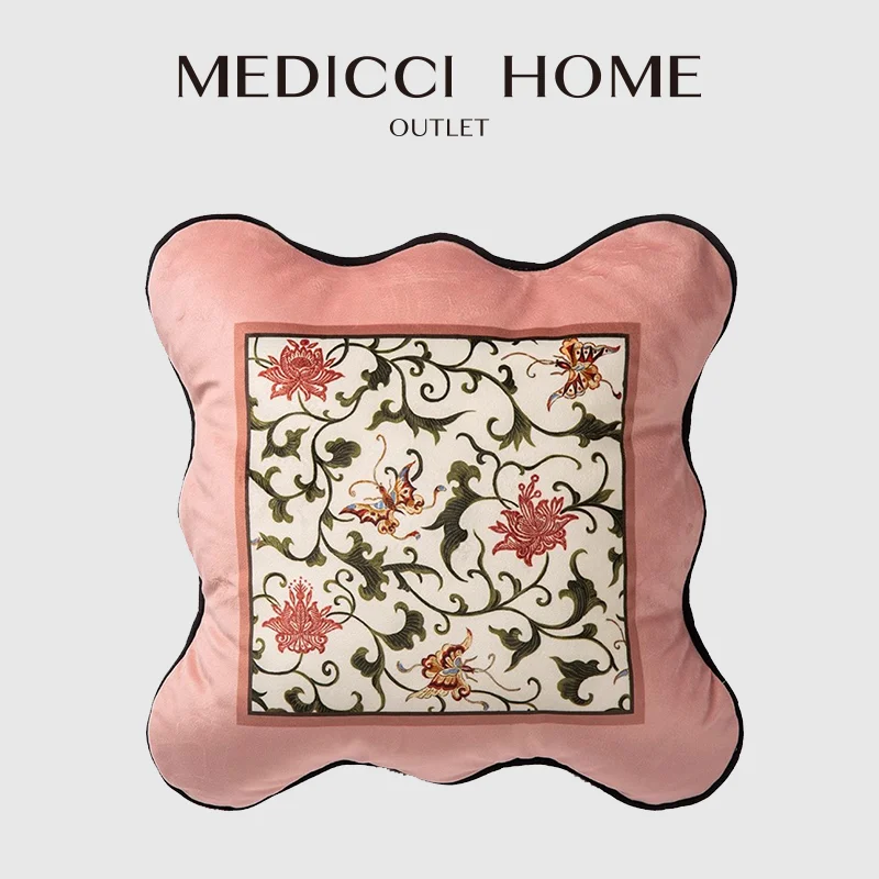 Medicci Home Uniquely Desugn Irregular Cushion Cover Butterfly Flower Print Decorative Pillowcase Living Room Sofa Bed Farmhouse