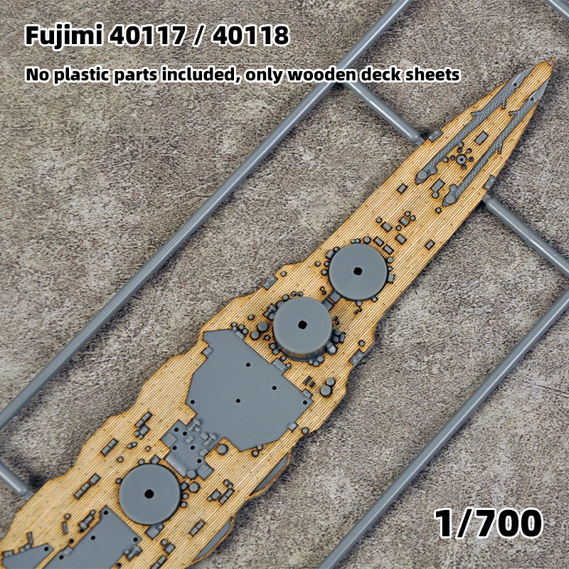 Modell-Upgrade-Teile Lasergeschnittene Holzdeckplatte mit selbstklebender Ankerkette für 60005 40117 40118 Fujimi IJN Fuso 1/700 1/35 – Detail 2