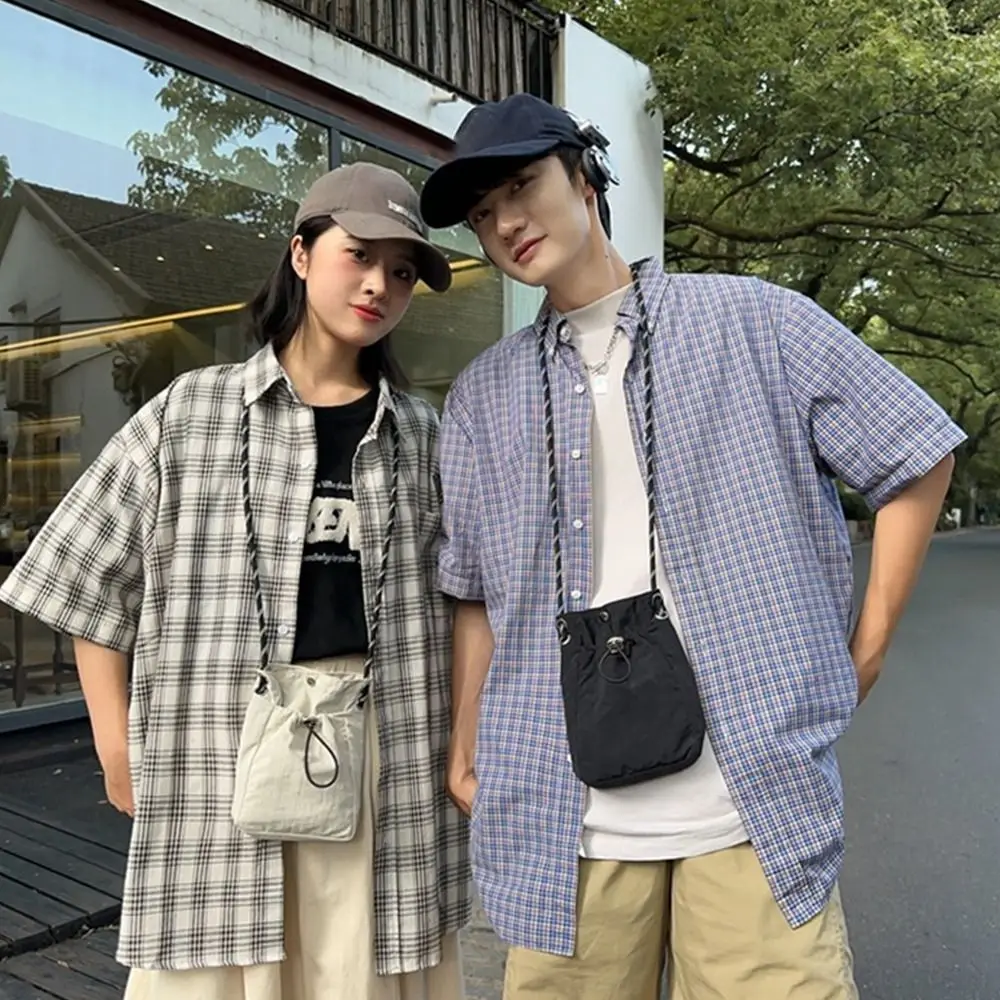Fashion Canvas Shoulder Crossbody Bags Lightweight Minimalist Style Messenger Bag Solid Color Totes for Outdoor