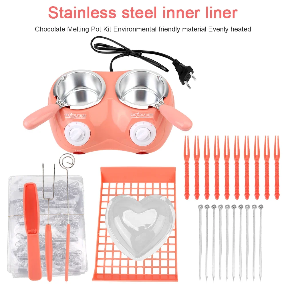 Long Handle DIY Scented Candle Soap Butter Electric Chocolate Melting Pot with Mold Heating Candy Wax Melanie poudre visage