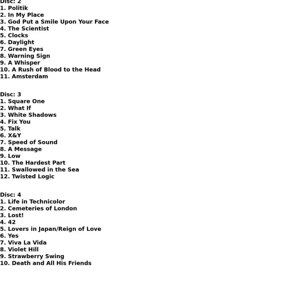 Coldplay Catalogue Set 4CD Alternative Rock Britpop Melodic Anthem Collection