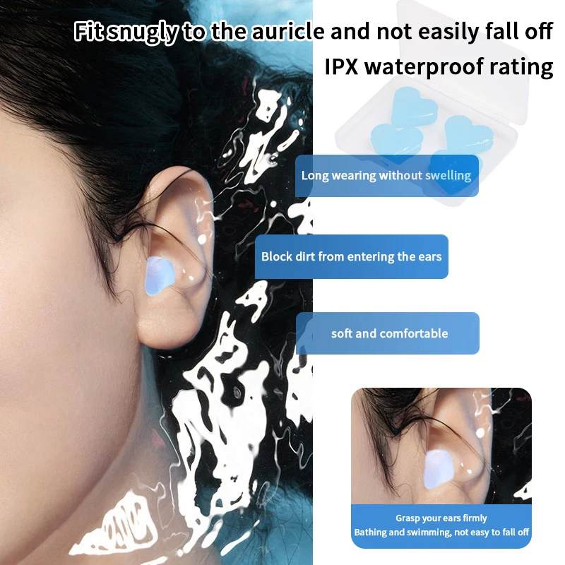 

4/6 шт. мягкие силиконовые беруши восковые беруши многоразовые шумоподавляющие гелевые беруши водонепроницаемые наушники для сна и плавания