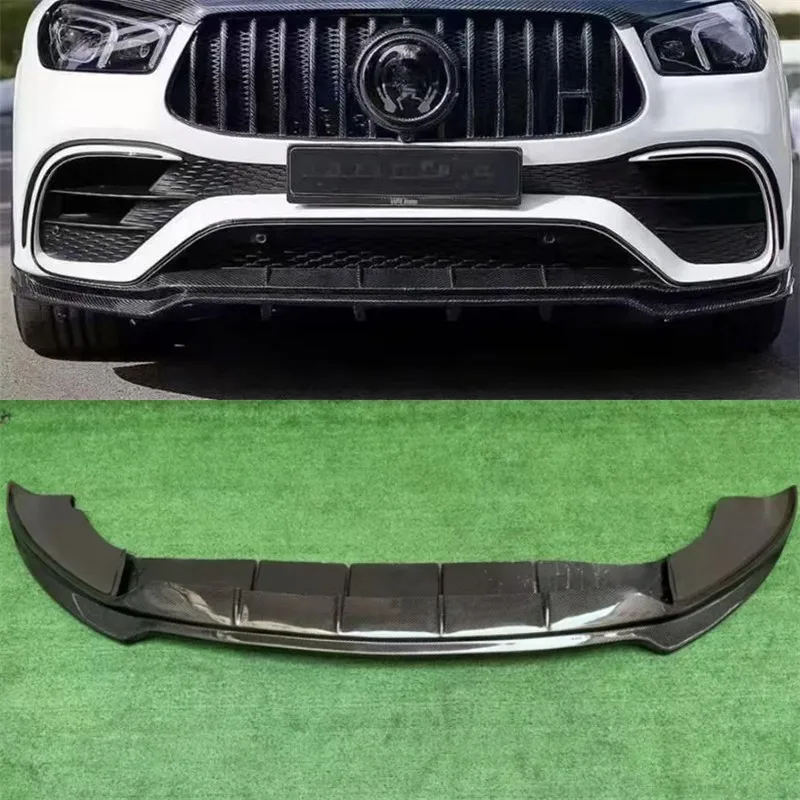 

For Mercedes Benz GLE63 GLE53 GLE450 X167 2020-2024 Real Carbon Fiber Bumper Front Lip Spoiler Splitter Accessories Body Kit
