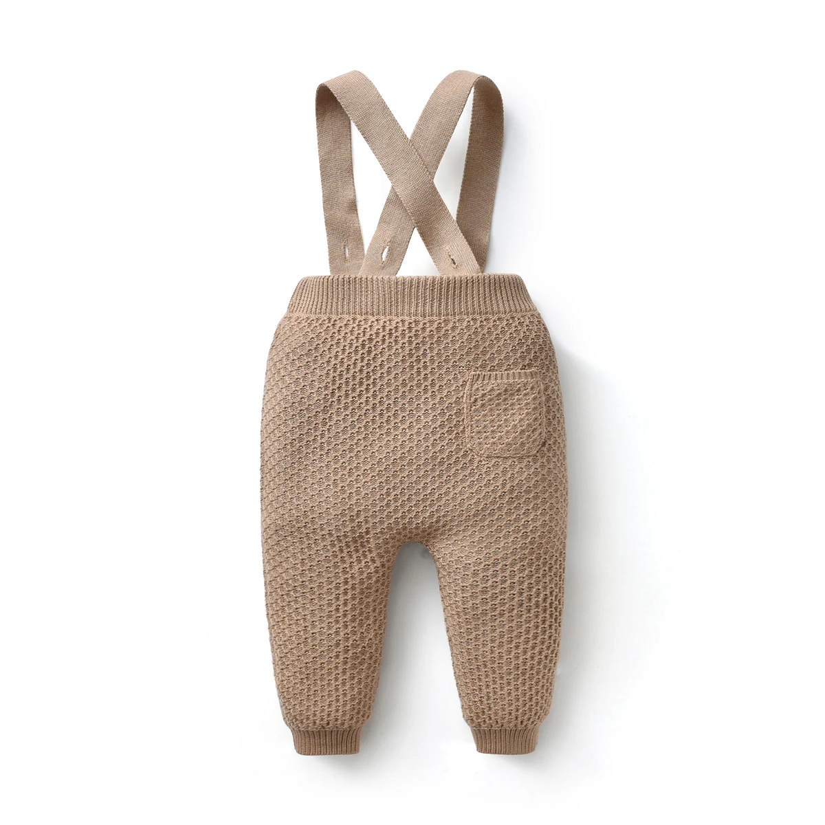 Baby Boy Solid Color Knitted Pants Fashion High Quality Toddler Dungarees Clothing Ribbed Trims Design Newborn Jumpsuit
