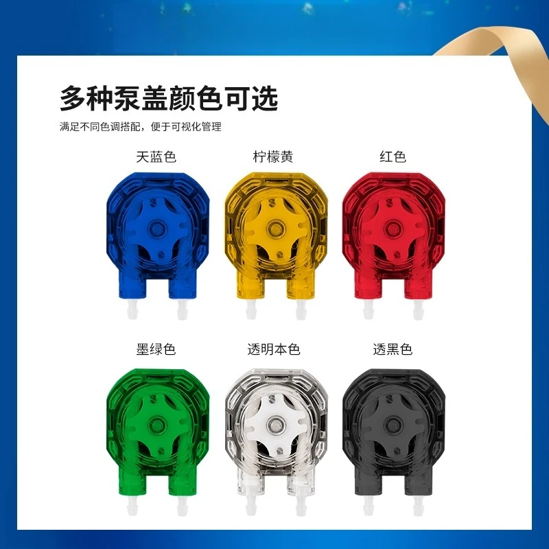 مضخة تمعجية مصغرة 12 فولت 24 فولت قياس تيار مستمر صامتة تدفق كبير فتيلة ذاتية