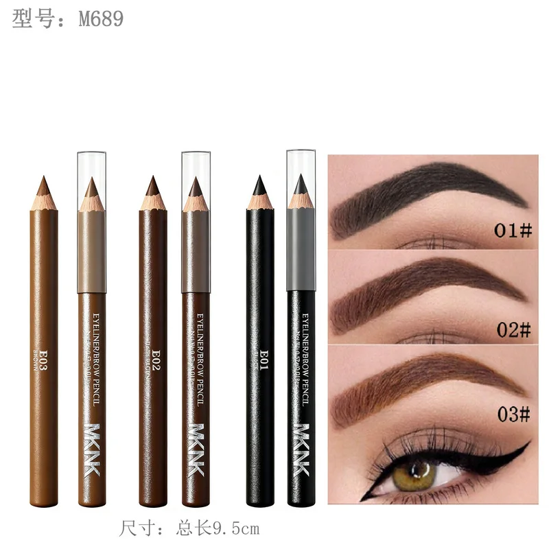 12 stücke Wasserdicht Schweißfest Doppel Verwenden Eyeliner Und Brauen Bleistift Holz Stick Schönheit Make-Up Kosmetische Augen Make-Up Augenbraue Enhancer