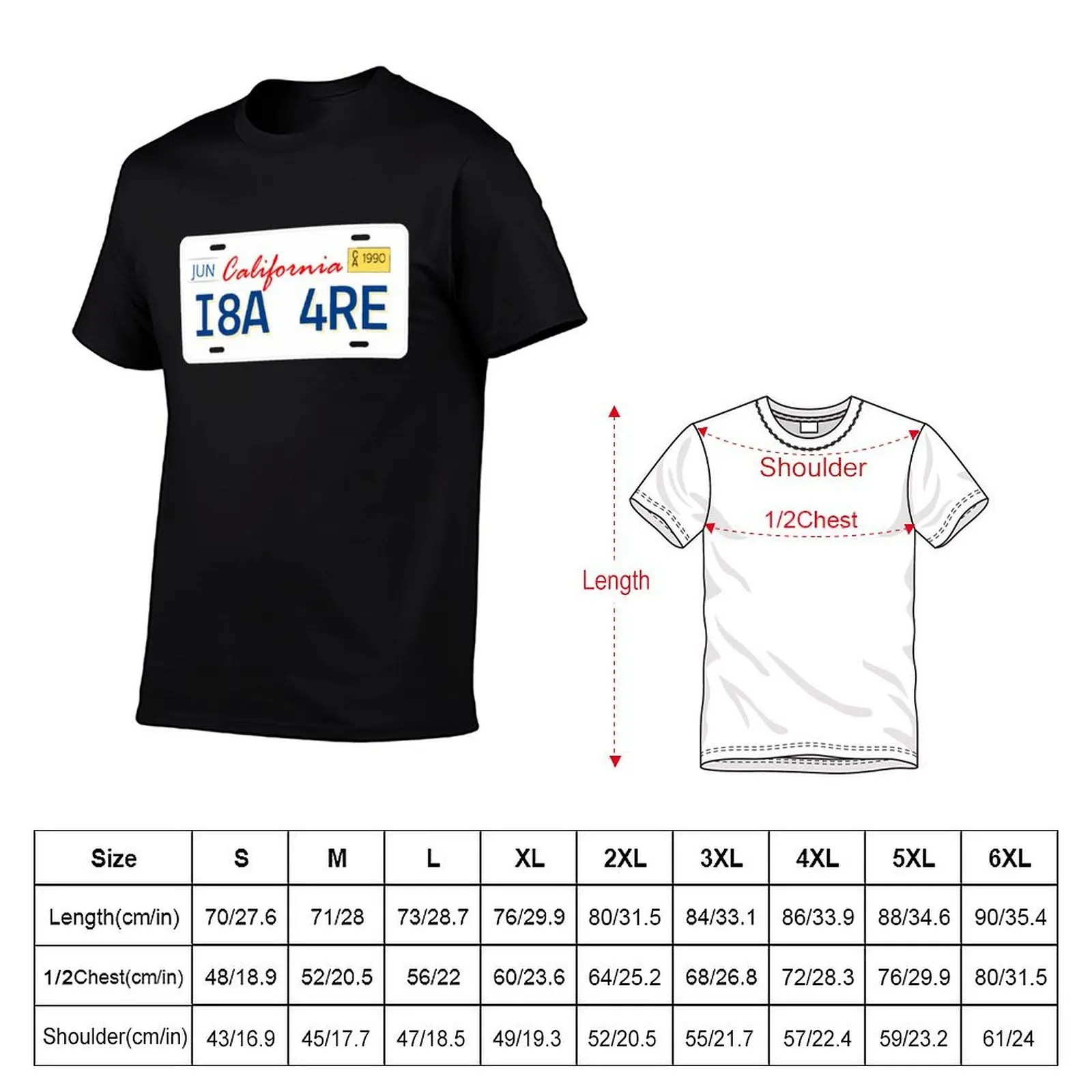 Beverly Hills Inspired California License Plate T-Shirt Graphic Print Short Sleeve T-Shirt view 5