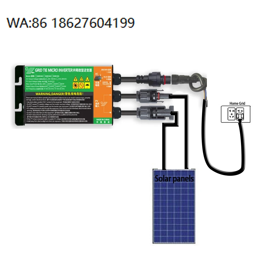 2800W IP65 Waterproof Grid Tie Micro Inverter MPPT Tracking High Power  Balcony Solar Power System