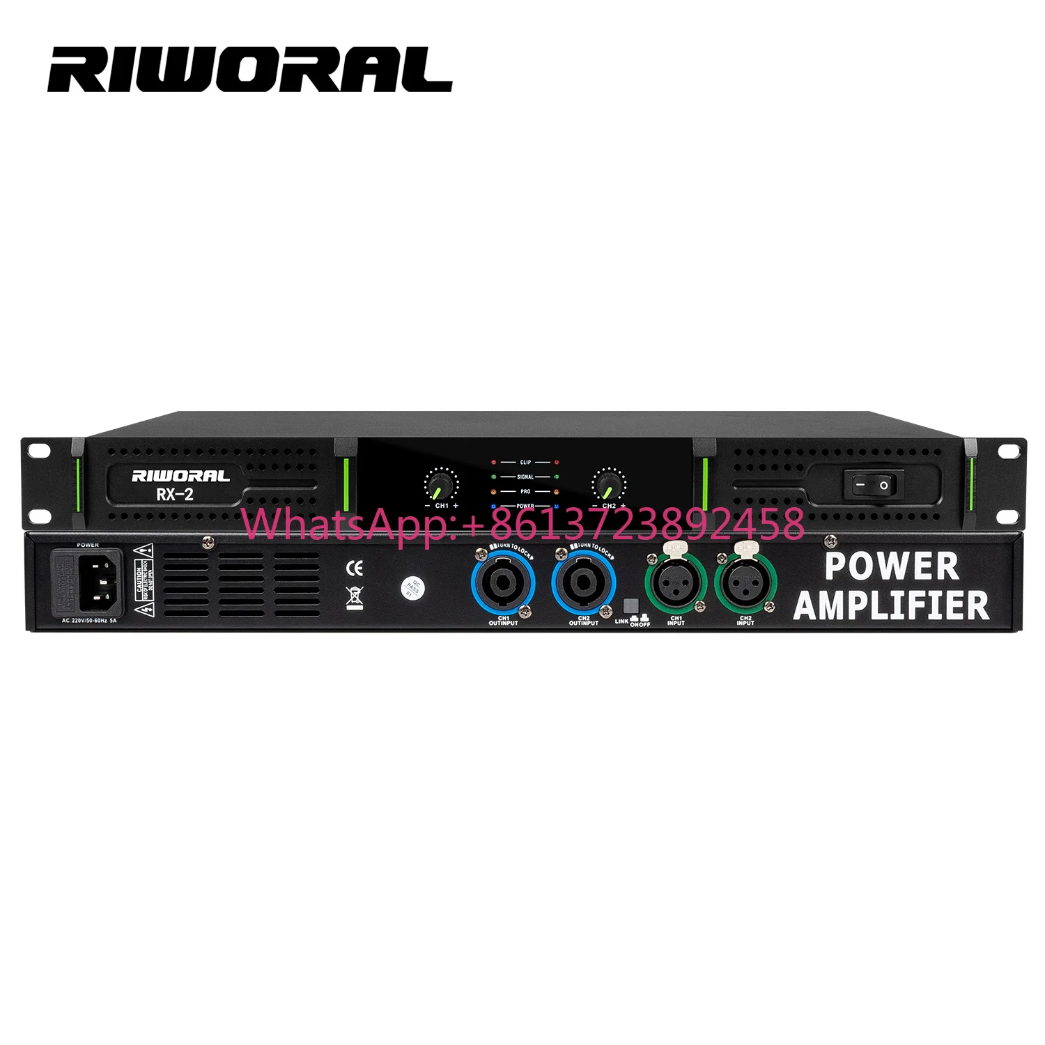 RX-2 High Power Amplifier 2 Channels 800w Audio Power Karaoke Amplifier Professionaltem