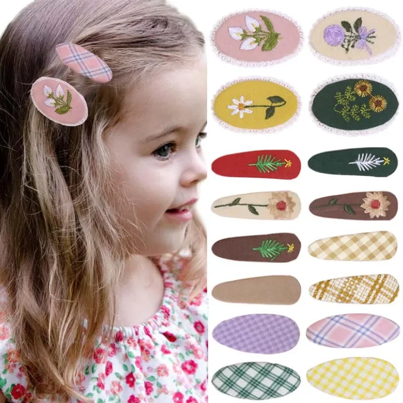 

3Pcs/set Lace Embroidery Hair Bows Clip for Baby Girl Cute Stripe Hairpins Barrettes Kids Headdress Children Hair Accessories