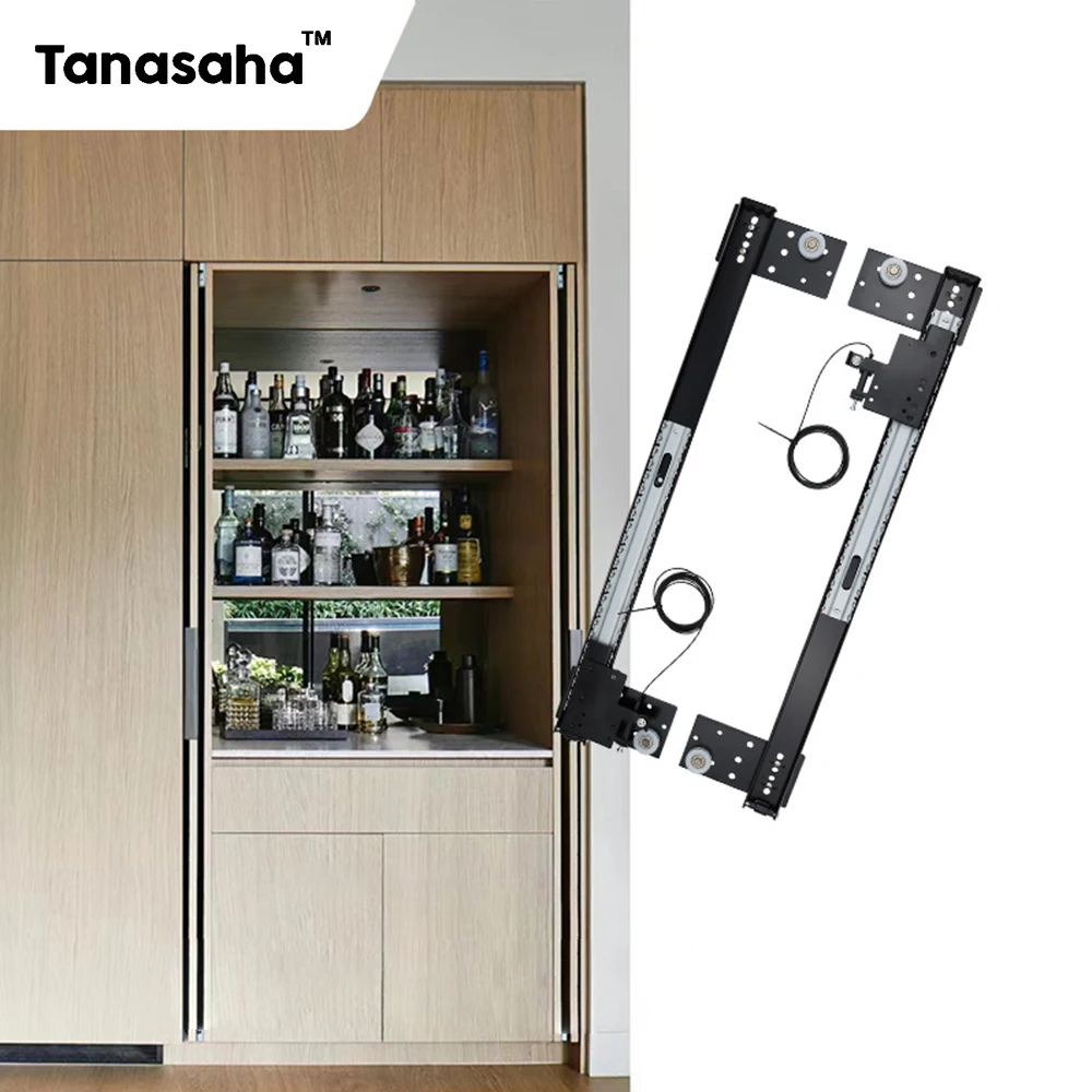 Hidden Door Track Wardrobe Swing Door Slide Foldable System with Magnetic Closure for Cabinet, Wardrobe Home Hardware Hinge