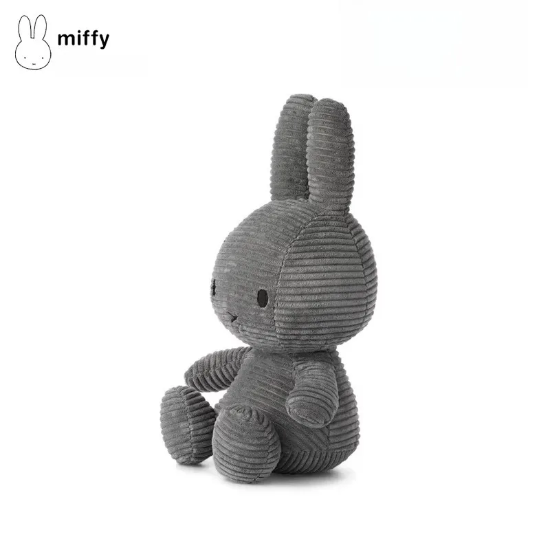 Miffy Kawaii Anime Cartoon Rabbit 33cm Corduroy Gray Stuffed Toys Appease Cure Soft and Cute Cute Doll Baby Sleep Pillow Gift