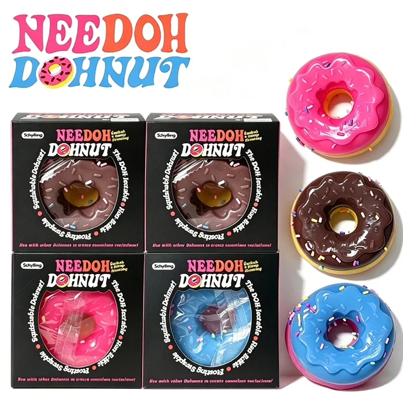 Schylling Needoh Dohnut Donut Shaped Fidget Relief Sensory Toy TPR Non-toxic Anxiety Relief Stress Squeeze Heal ADHD Auitsm Gift
