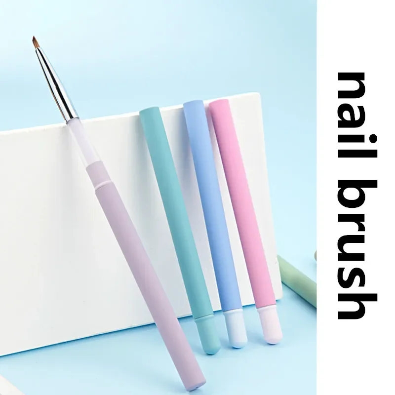 1 قطعة مقبض كريستال ملون فرشاة الأظافر بطانة فرشاة اللوحة القلم فرشاة جل كريستال مسمار الفن مانيكير