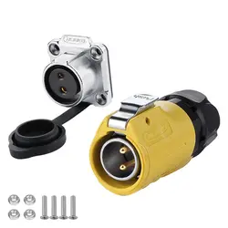 CNLINKO Industrial Waterproof IP68 2 Pin Automotive 20A AC DC Power Connector Outdoor Electrical Cable Connector LED Lighting
