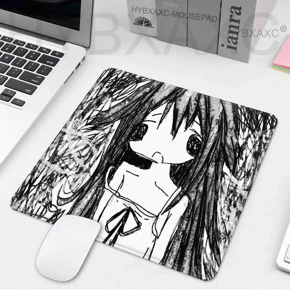 45x40 Black White Anime Girl Mouse Pad XS Gaming Non-Slip Mousepad Keyboard Pad Laptop Computer DeskMat Lock Edge Mouse Carpet