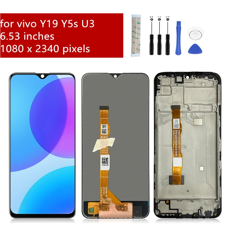 

For Vivo Y19 LCD Y5s Display U3 Touch Screen Digitizer Assembly Y19 Screen Replacement U3 Display Repair Parts 6.53"