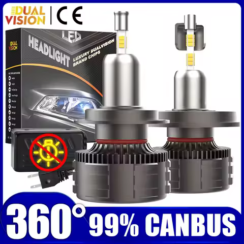Dualvision 360 H4 Bi LED Canbus H7 H11 H1 H8 H9 9005 9006 HB3 HB4 9012 HIR2 Projector Lens Car Headlight Bulb 6000K Fog Lamp 12V