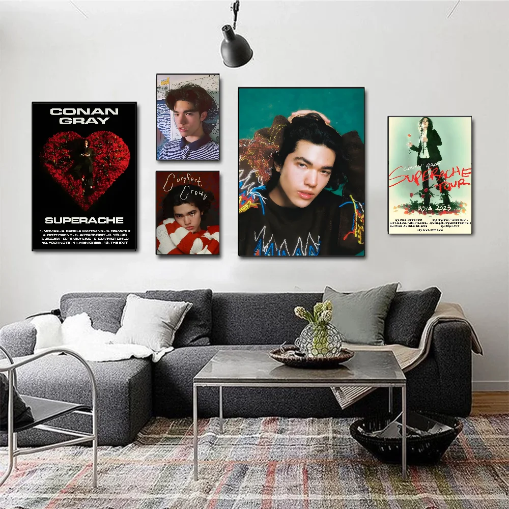 Pop Singer Conan Grays World Tour DIY Sticky Poster Whitepaper Prints Posters Artwork Nordic Home Decor