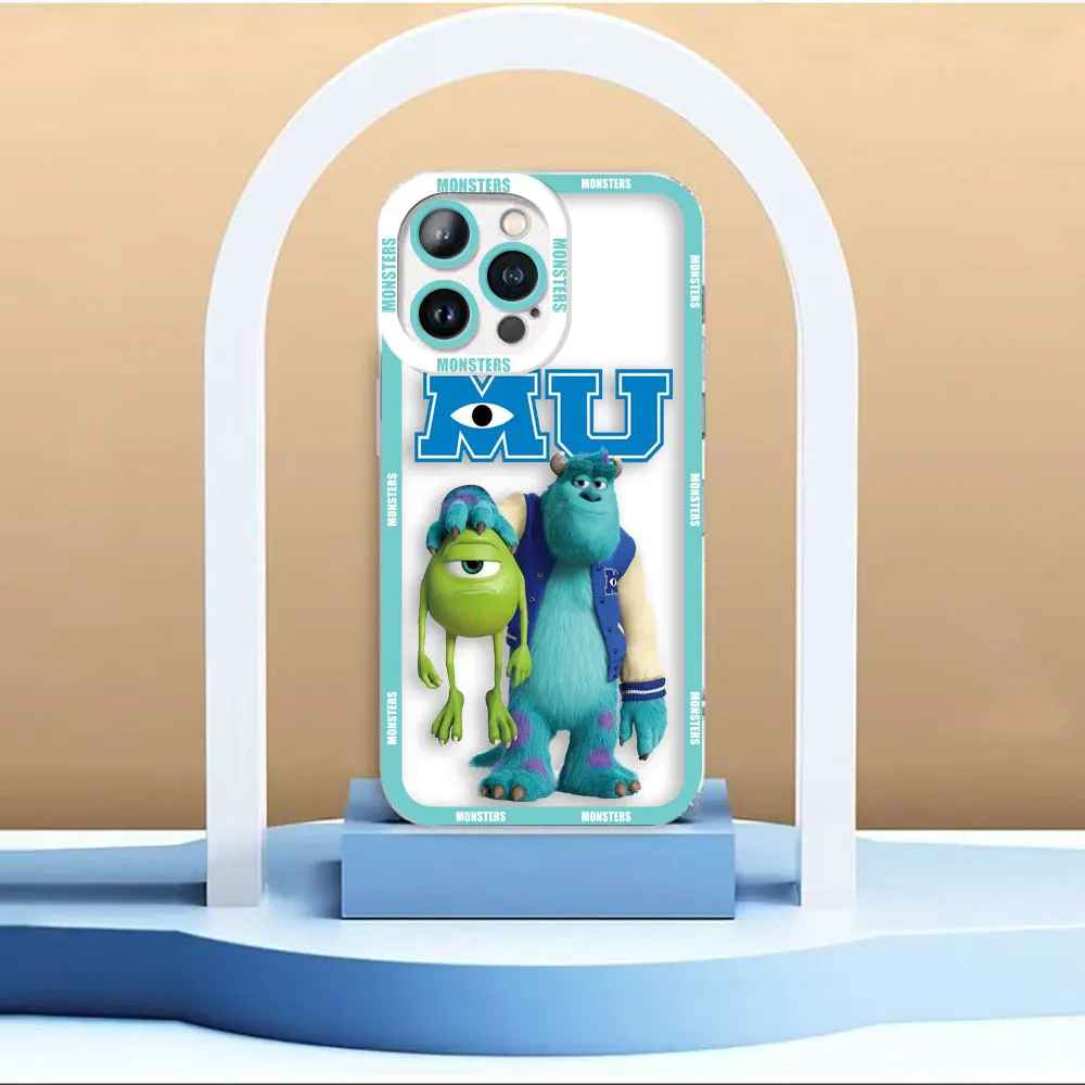 Przezroczyste etui na telefon iPhone 15 14 12 13 11 16 8 7 SE Plus X XR XS Max Etui Funda Capa Shell Disney Monsters Inc Sullivan