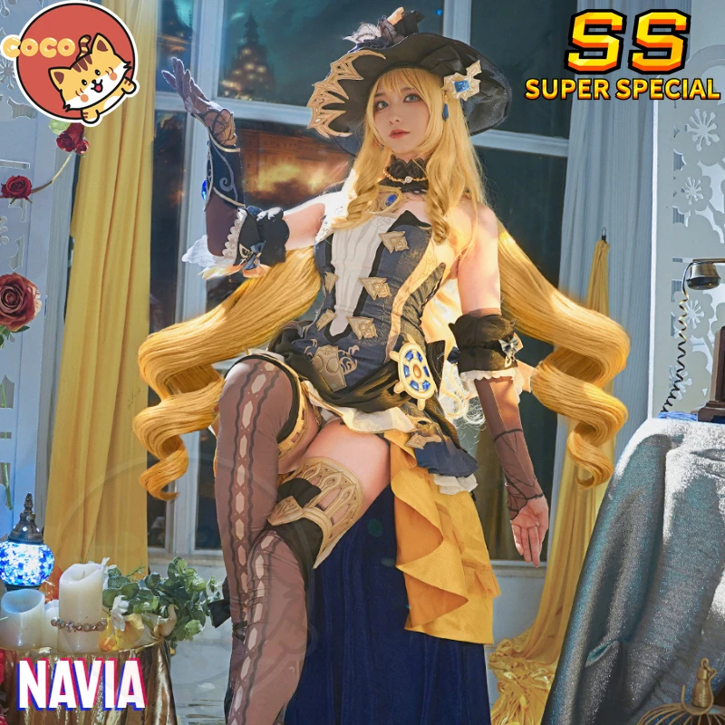 Navia Cosplay Costume Game Genshin Impact Fontaine Navia Cosplay Navia Costume and Cosplay Wig CoCos-SS