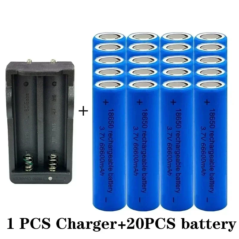 18650 Battery New Best-selling Lithium-ion 3.7V 66600mah+charger Rechargeable Battery for Screwdriver Batteries