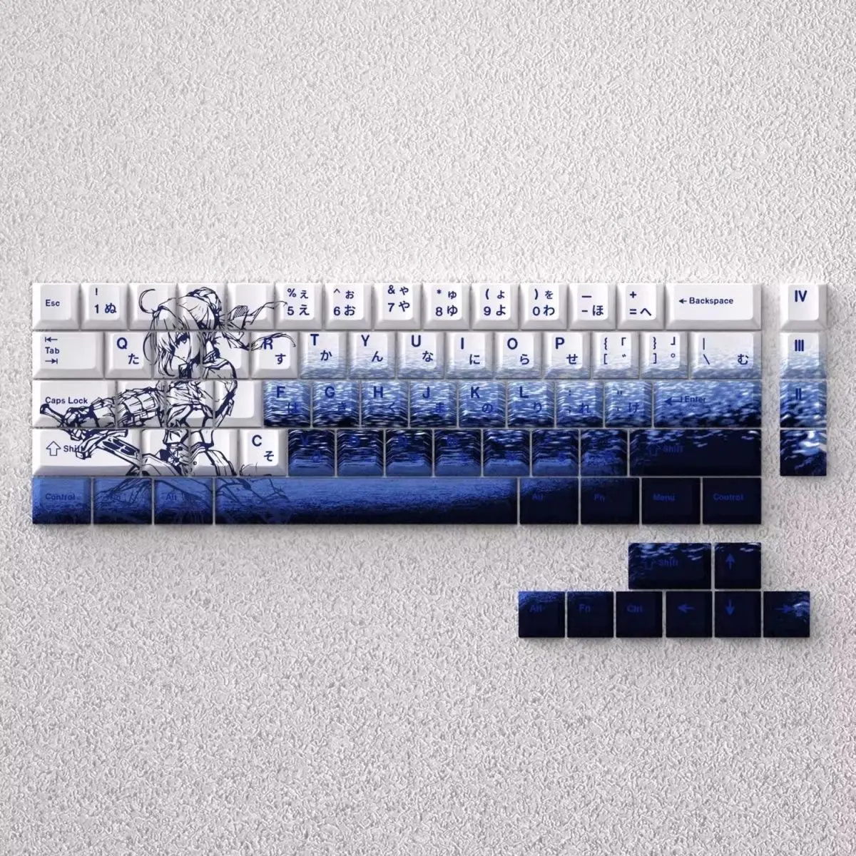 73 Keys Saber Keycaps Anime Key Cap Dye-sub Key Caps PBT Cherry Profile for Mechanical Keyboard Ace60/65/68