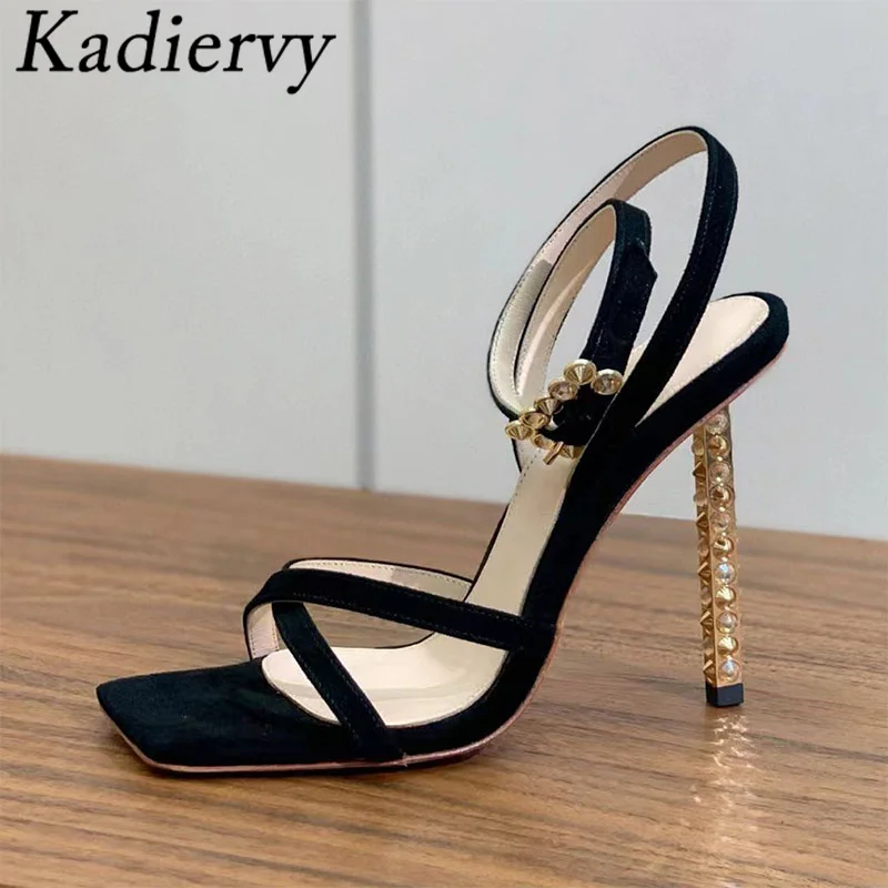 

Sexy Gold High Heels Gladiator Sandals Women Rhinestone Ankle Strap Runway Shoes Woman Summer Sandals Woman Sandalias Mujer