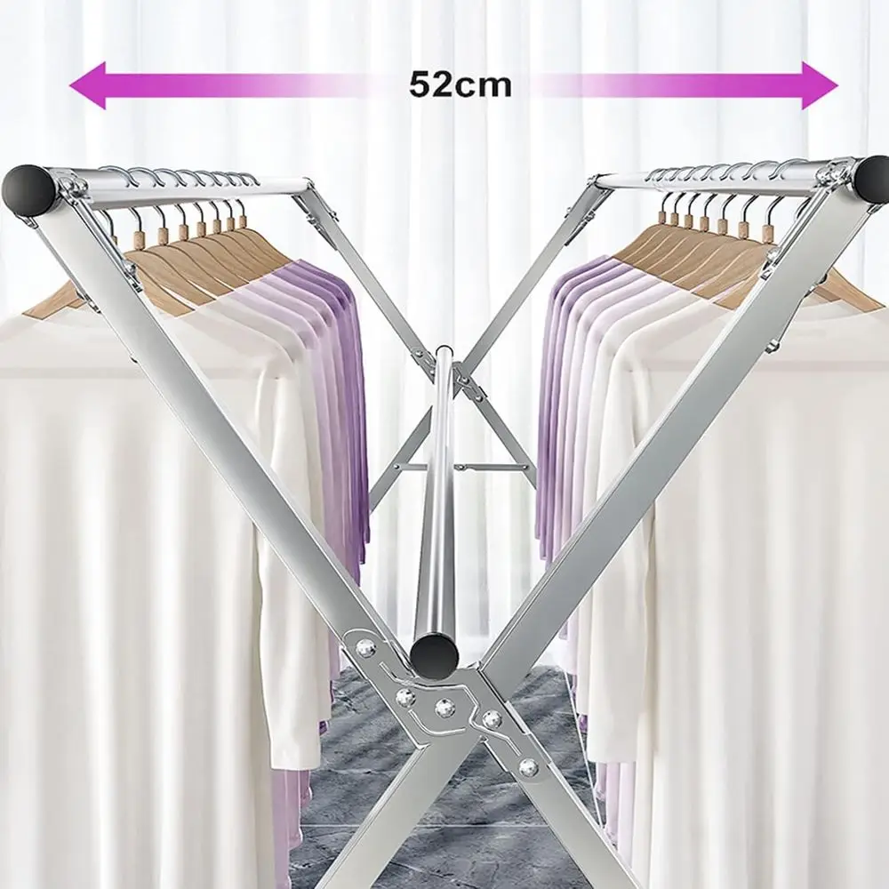 Portable Folding Clothes Drying Rack: Lightweight, Stable, Indoor/Outdoor Use (2.4m)
