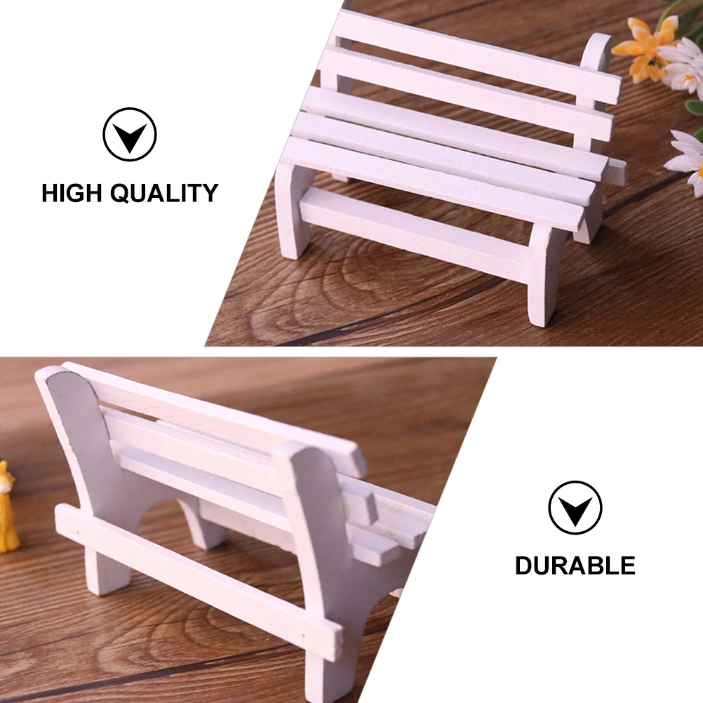 2 stuks witte mini stoel kinderkamer slaapkamer woondecoratie klein meubilair miniatuur houten fantasiespel educatieve kunst ornament