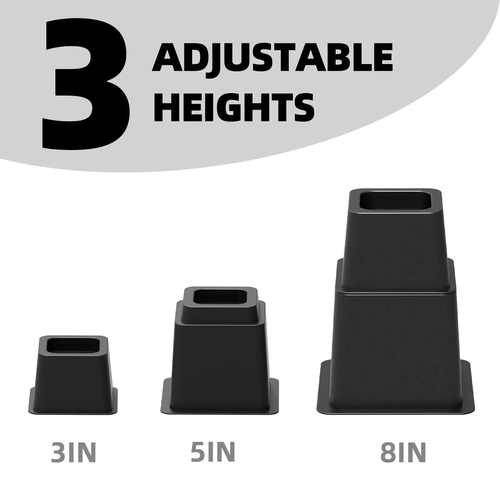 Bed Risers Heavy Duty, Adjustable Furniture Risers for Bed, Sofa, Table, Chair
