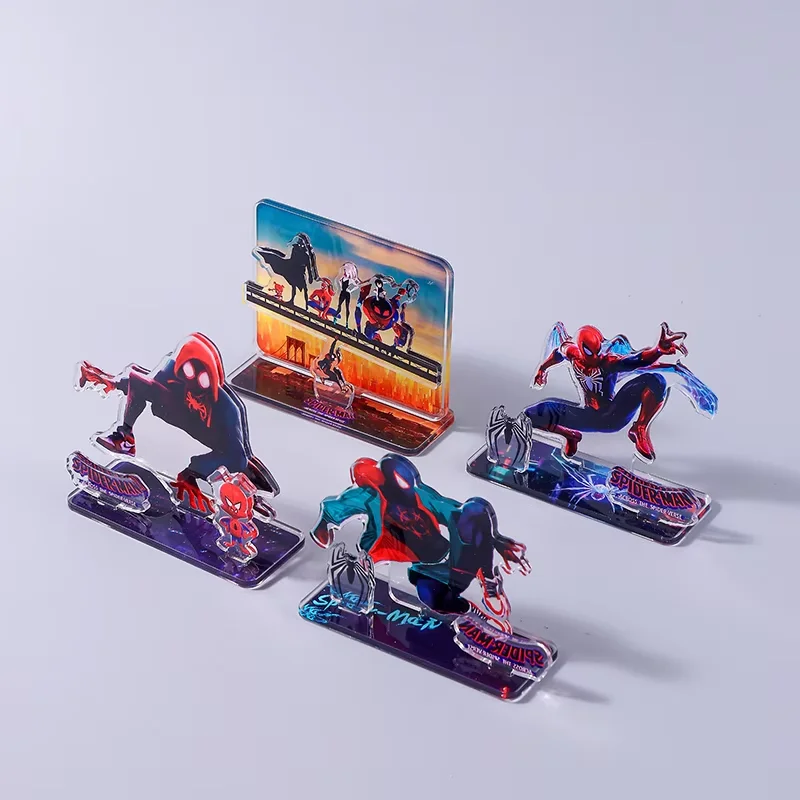 Marvel Spider-man Parallel Universe Ornament Anime Character Spider-man Acrylic Decoration Cute Cartoon Room Desk Decoration
