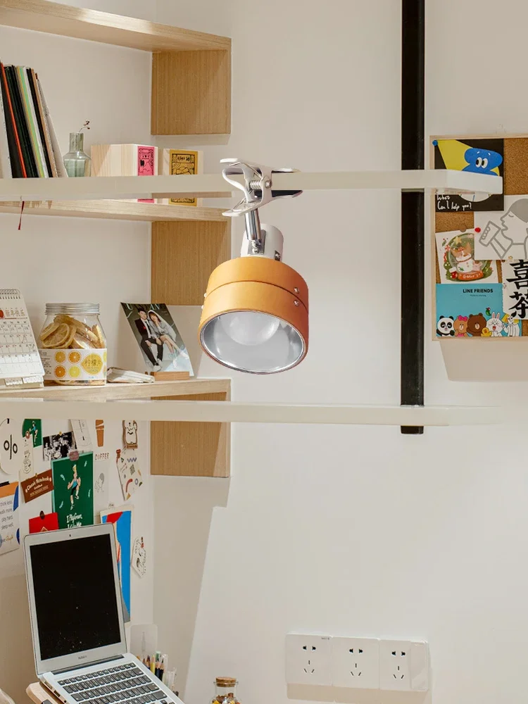 

Japanese-style Clip Table Lamp Solid Wood Study LED Lamps for Bedroom Bedside Bookshelf Work Study Accommodation Reading Lights