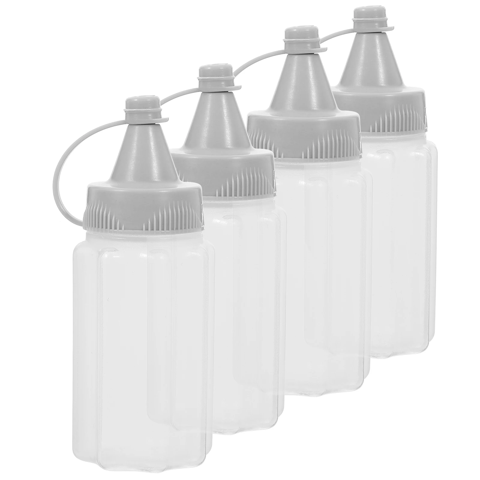 

4pcs Squeeze Condiment Bottles Reusable Honey Dispenser Syrup Storage Kitchen Gadgets Portable Sauce Containers For Ketchup Jam