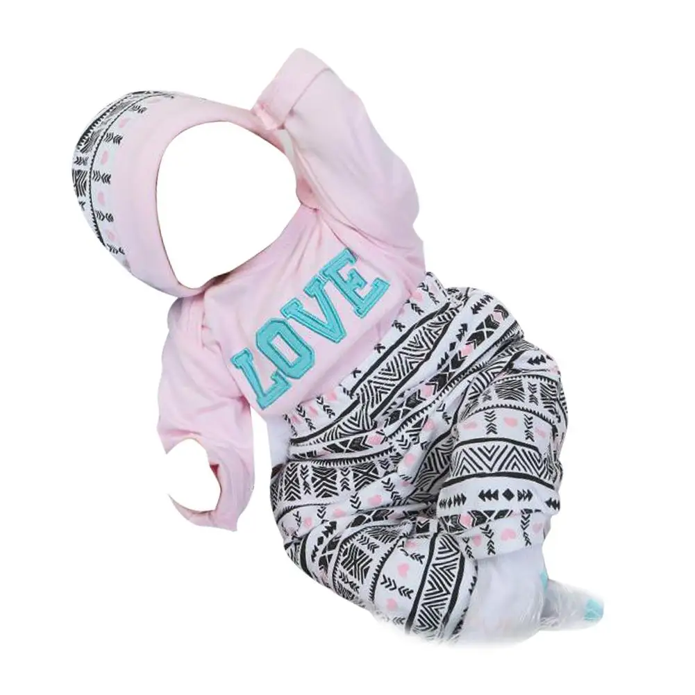 Reborn Girl Baby Doll Outfits Accessories Set Fits 50-55 Cm Reborn Dolls Girl Clothes Pink Cloth