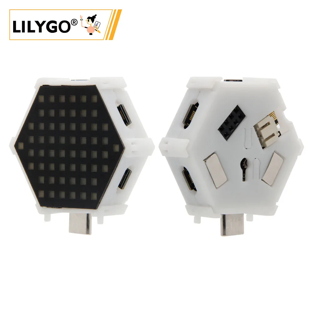 LILYGO® TTGO T-Color Hexagon LED ESP32-C3 APA102 Wireless Module Supports Dual Download Mode Flexible Splicing Neon Night Light