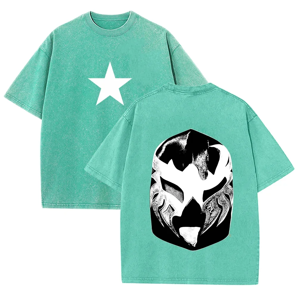 2026 Vintage Washed Black Five Point Star Graphic T Shirt Minimalist Simple Print Oversized Casual Short Sleeve Tee