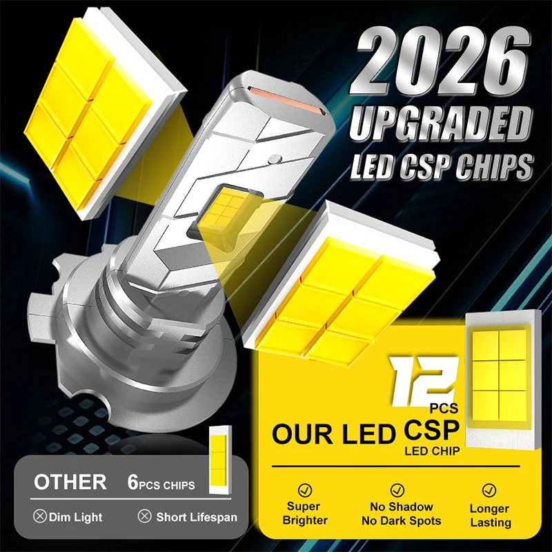 Auto H7 LED Canbus 6400W 7100000LM Spotlight Car Headlight 5570 CSP 12V 24V Led 1:1 Size Universal H7 Led Retrofit Kit Plug&Play
