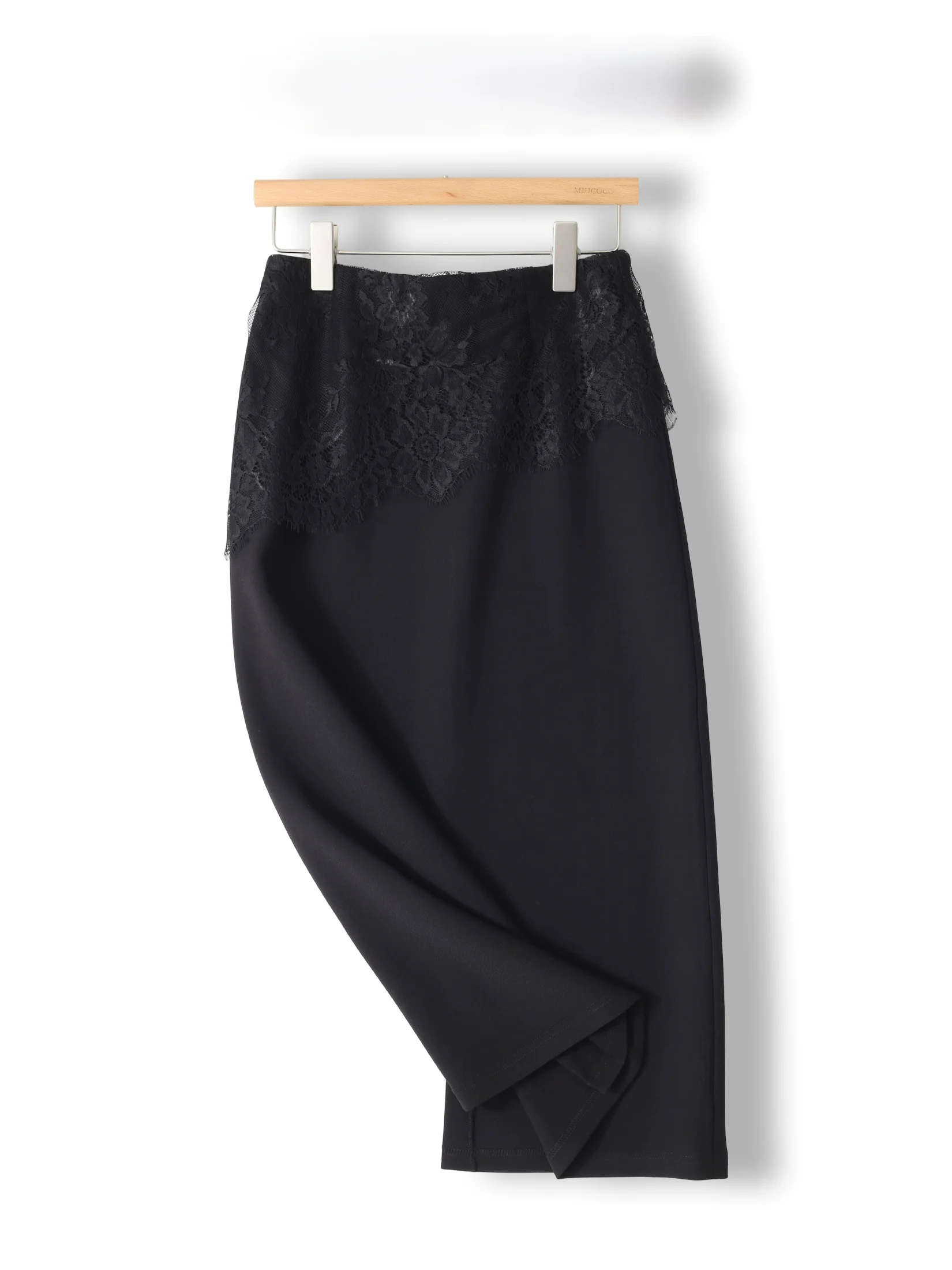 

Elegant High-Waist A-Line Skirt with Irregular Lace Design And Back Split for Women Resistant to Deformation