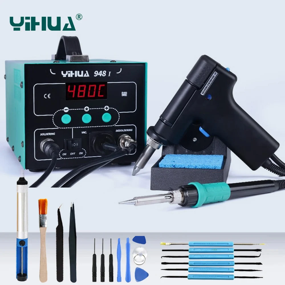 YIHUA 948-I Suction Gun Welding Station 2In1 Digital Display Tin Gun SMD Soldering Iron Desoldering Station Welding Rework Tools