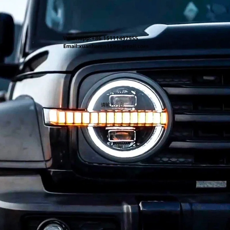 For Great Wall Tank 300 2021-2024 Car LED Headlights White 6000K Bulbs With 24V Daytime Running Lights Automotive Accessories