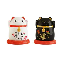 Toothpick Box China Lucky Cat Toothpick Bucket Toothpick Dispenser Box Holder for Kitchen Apartment Dorm Restaurant Living Room