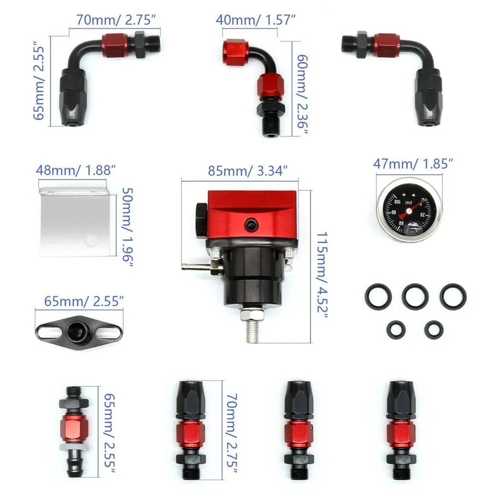 Für 7MGTE MKIII mit Schlauchleitungsanschlüssen, Ölstärke 100 psi, universell verstellbar, FPR AN6 Fitting, EFI-Kraftstoffdruckregler – Detail 10