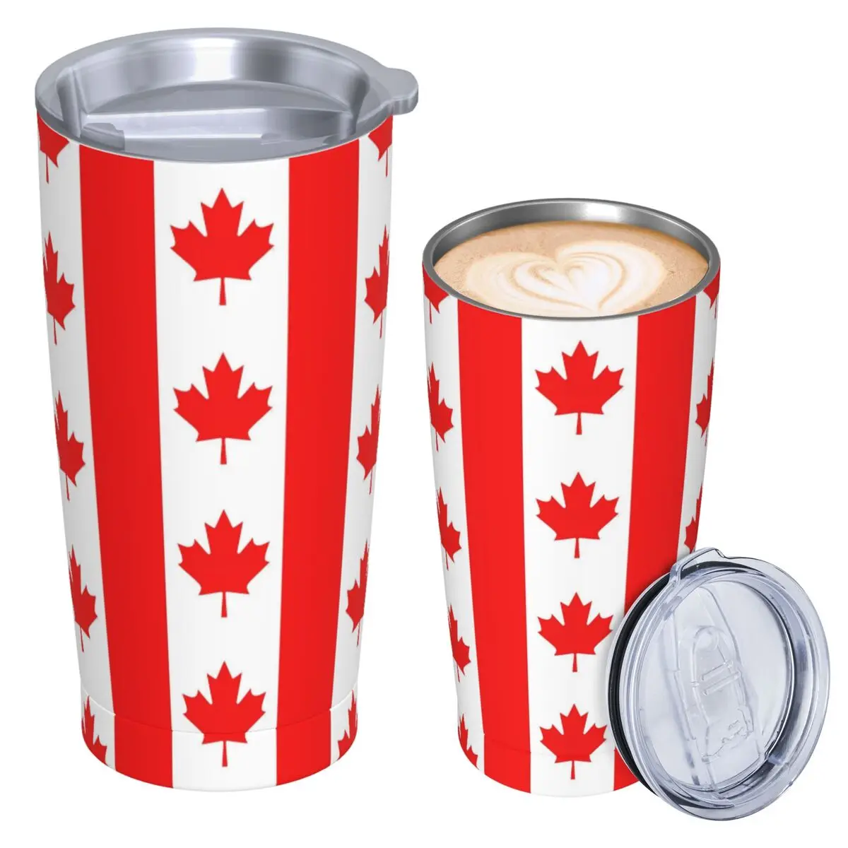Canada Flag National Culture Stainless Steel Tumbler Vacuum Insulated Mug Thermal Cold Bottle Straw With Lid 20oz