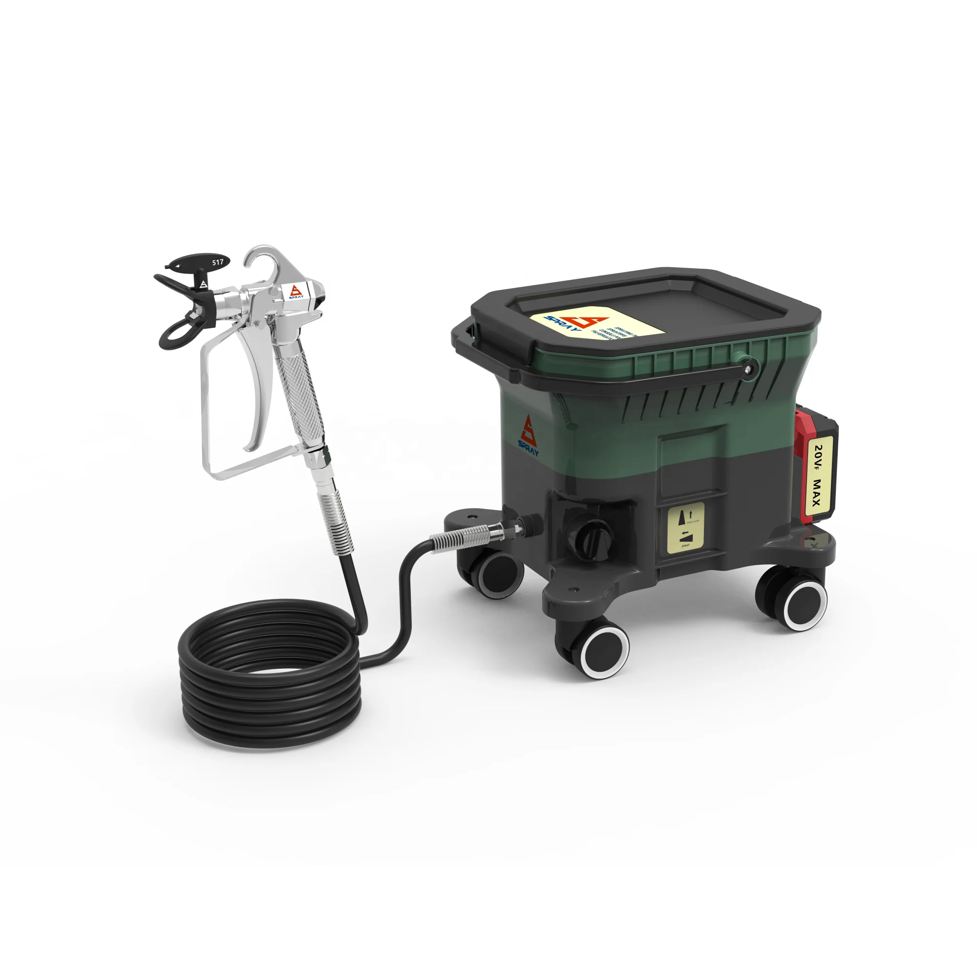 500W Brushless DIY Airless High Pressure Paint Sprayer Lithium Battery Wall & Roof Sprayer Gun