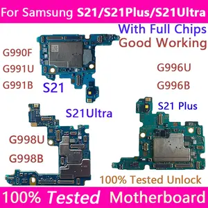 Bilashmart PLATE Working S21 G991U G991B S21 Plus G996B Mainbaord Samsung Galaxy S21 Ultra G998B 5G Motherboard Unlocked Logic Boards