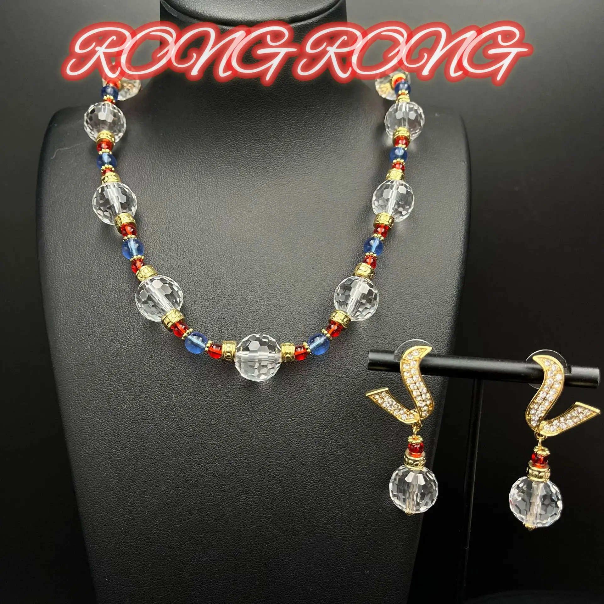 

Medieval Earrings Do Not Fade, Court Style Glazed Crystal Retro Medieval Jewelry Beaded Necklace