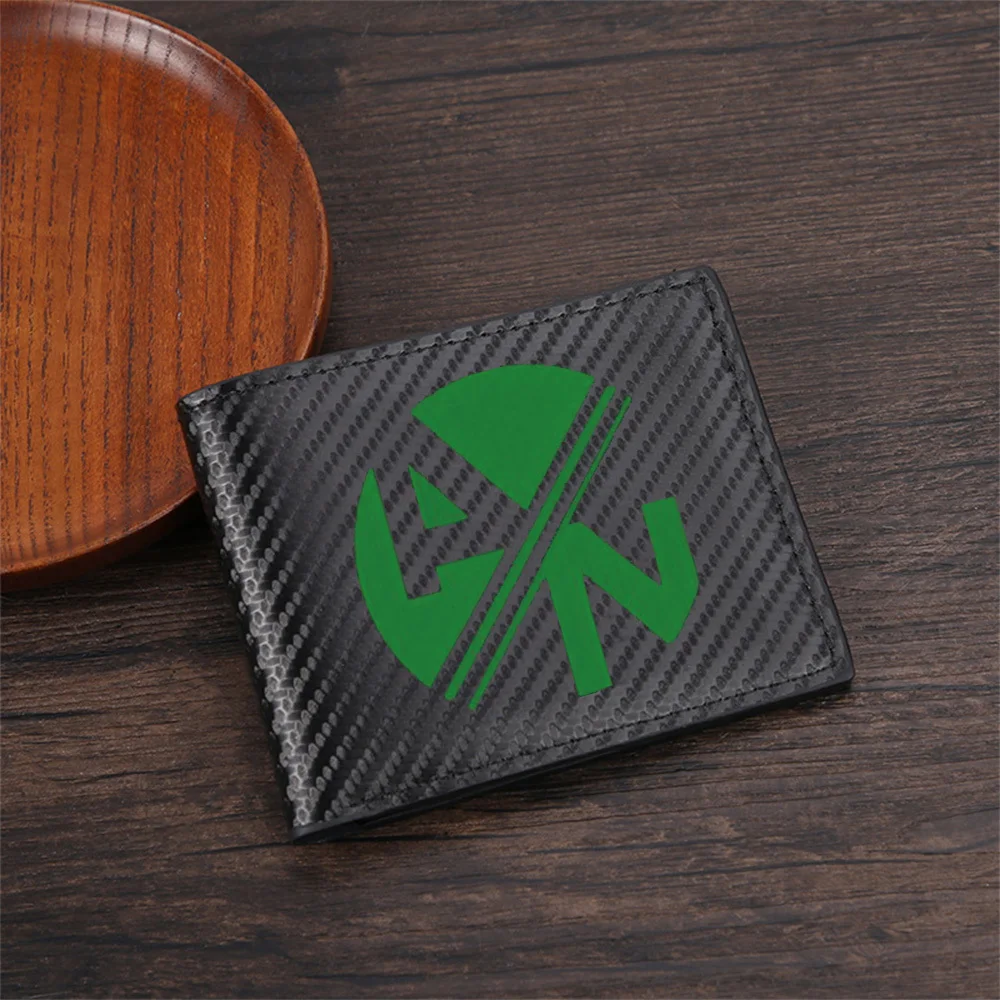 Green letters with diagonal stripes Men's Wallets Simple Business Modern Stylish Printing Design Gifts For Father Boyfriend Chri