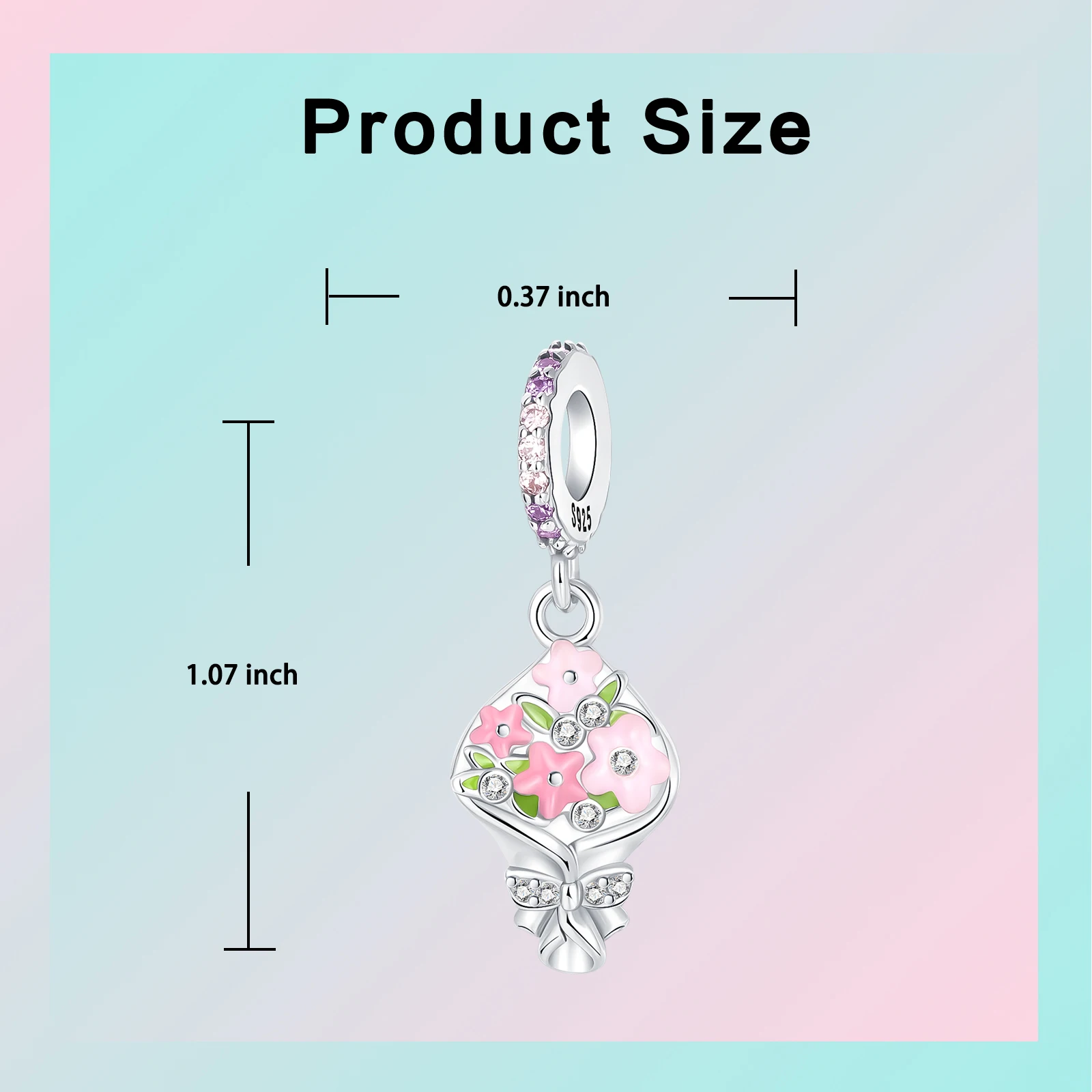 2025 Mother\'s Day Charms Bead Original 925 Sterling Silver Flower Bouquet Mom\'s Gift Graduate Pendants Fit Bracelet DIY Jewelry