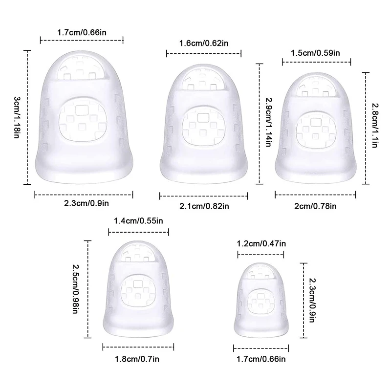 8 pz/set protezioni per le dita in Silicone protezioni per le dita della chitarra per chitarra Ukulele colore trasparente